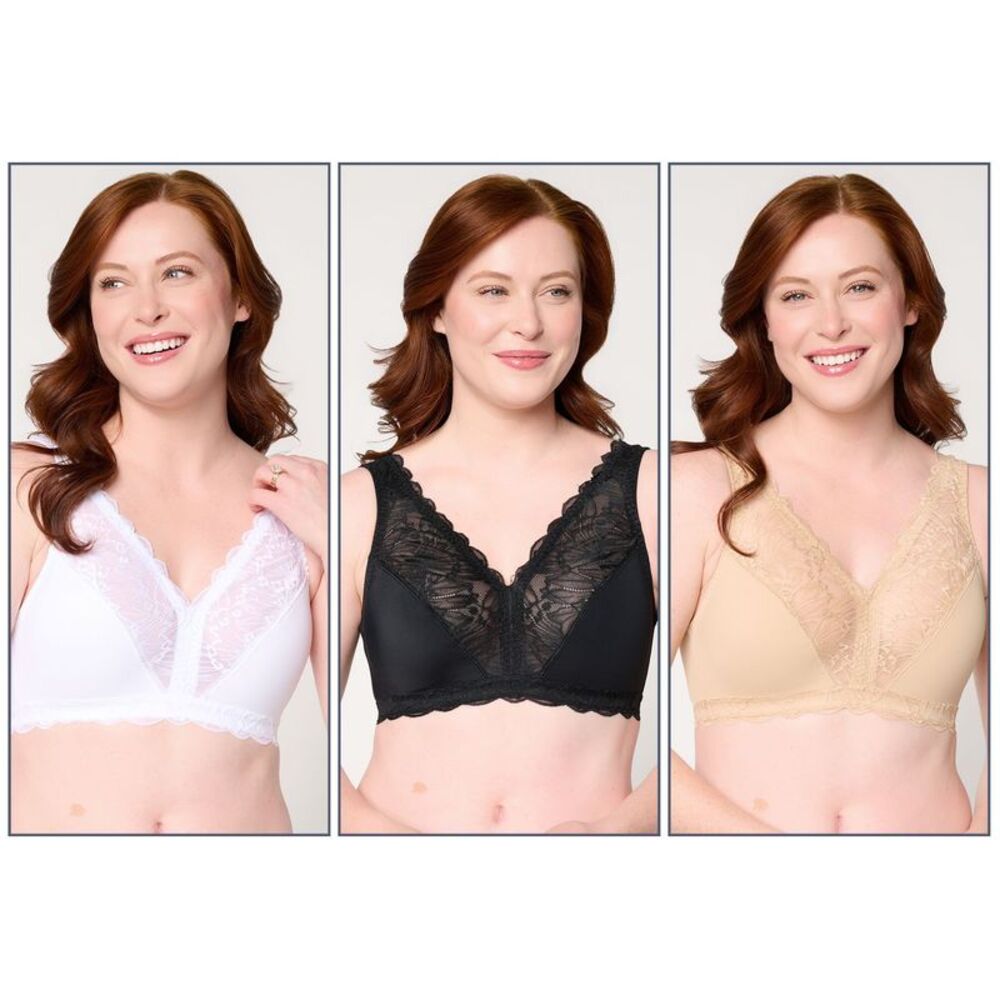 Breezies Women's Plus Sz Bra 1X Make Your Selection: Soft Support White